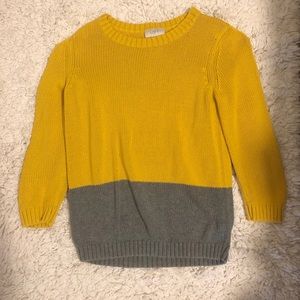 Yellow and Gray LOFT Sweater